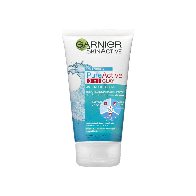 Garnier Pure Active 3 in 1 Face Wash Scrub for Oily Skin - 50 ml