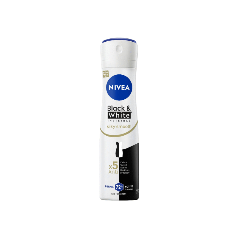 NIVEA Antiperspirant Spray for Women, Black & White Invisible Silky Smooth Shaving, 150ml