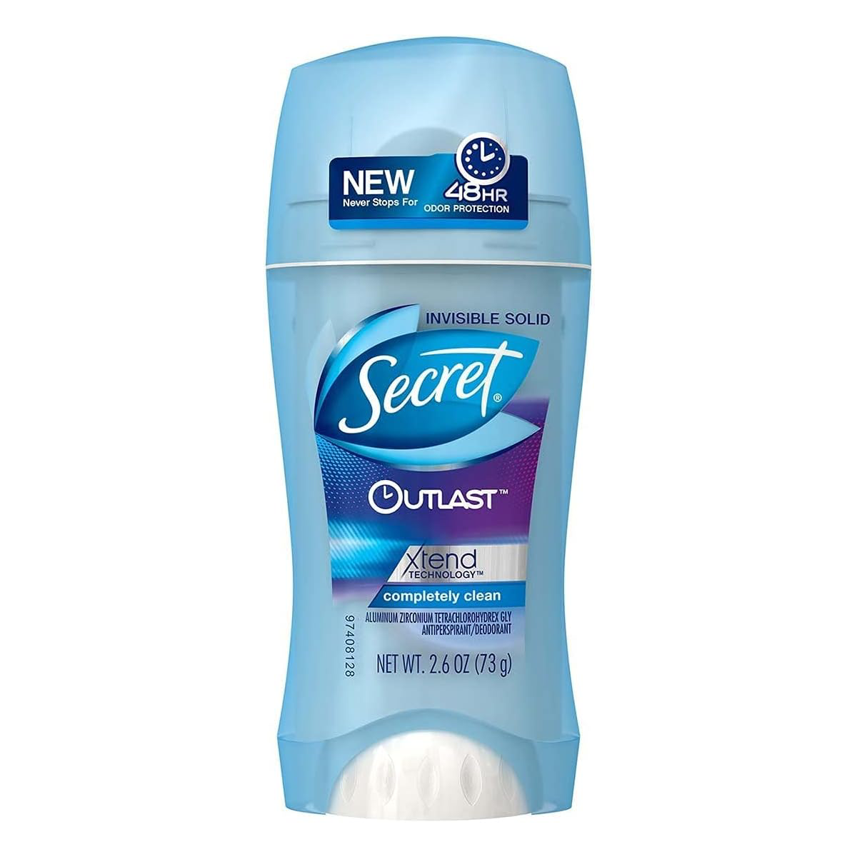 Secret Outlast Xtend Antiperspirant & Deodorant Invisible Solid, Completely Clean, 2.6 Oz
