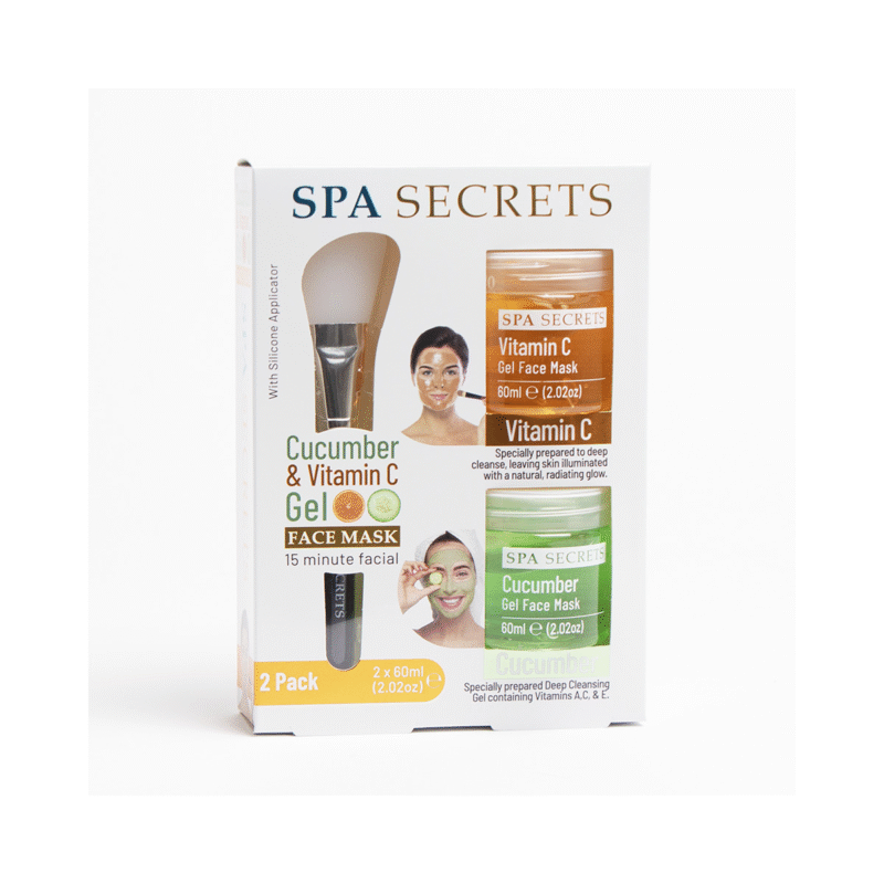 Spa Secrets Gel Face Mask Set Cucumber & Vitamin C 2 Pack Set