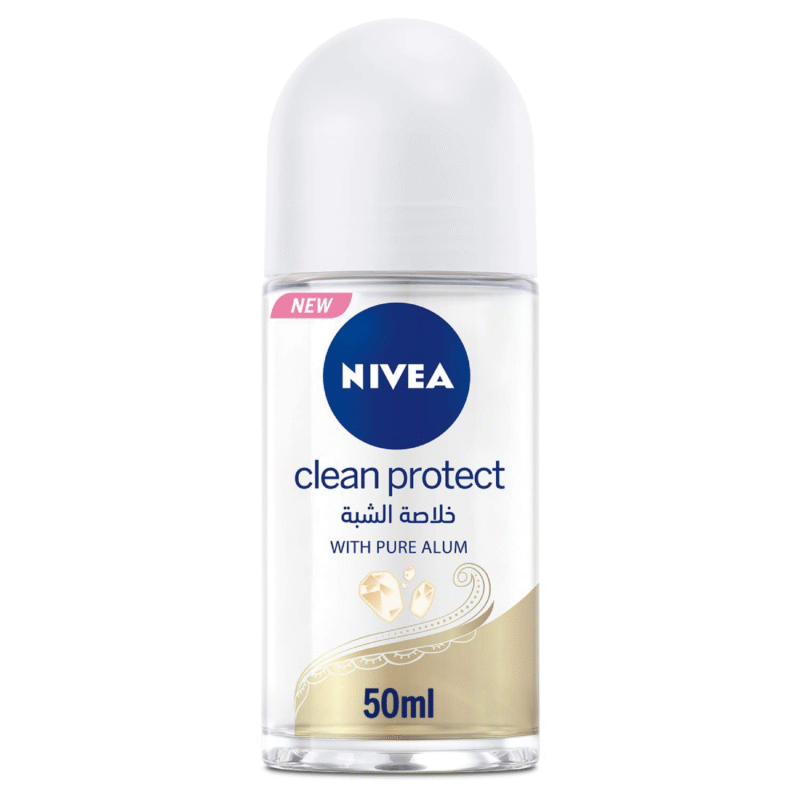 NIVEA Antiperspirant Roll-on for Women, Clean Protect Pure Alum, 50ml