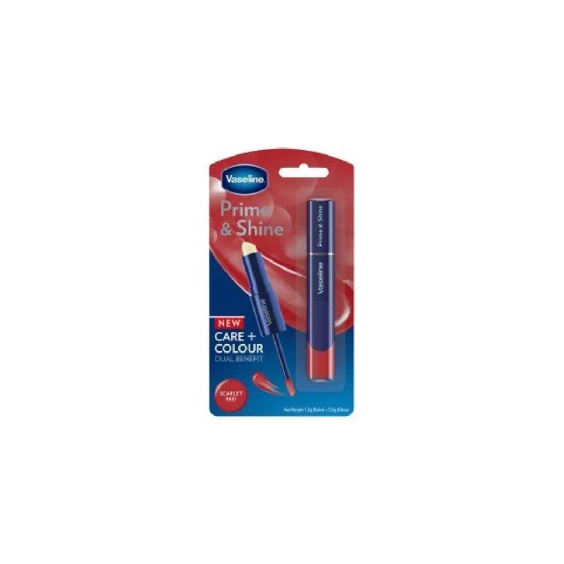 Vaseline Prime & Shine 2 In 1 Lip Balm & Coloured Gloss Scarlet Red