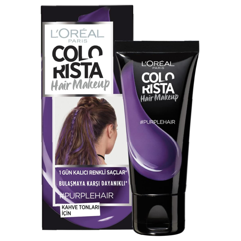 L'Oreal Colorista Hair Makeup Temporary Brunette Hair Colour, Purple