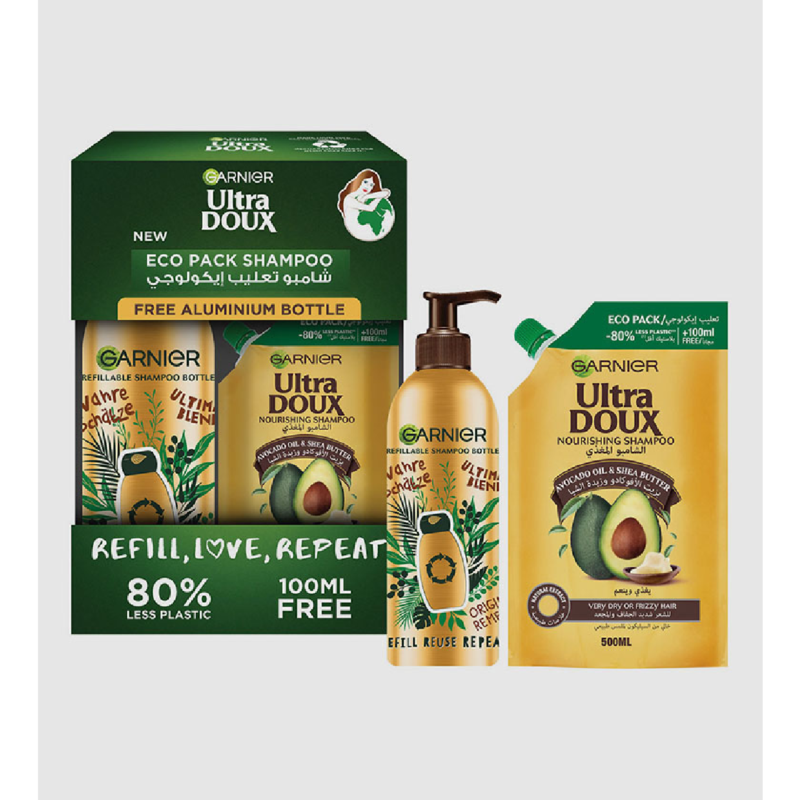 Garnier Ultra Doux Avocado Oil & Shea Butter Nourishing Shampoo Eco Pack