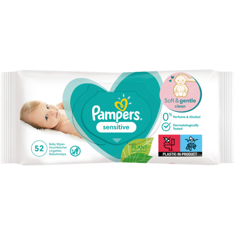 Pampers Baby Wipes 52s Sensitive