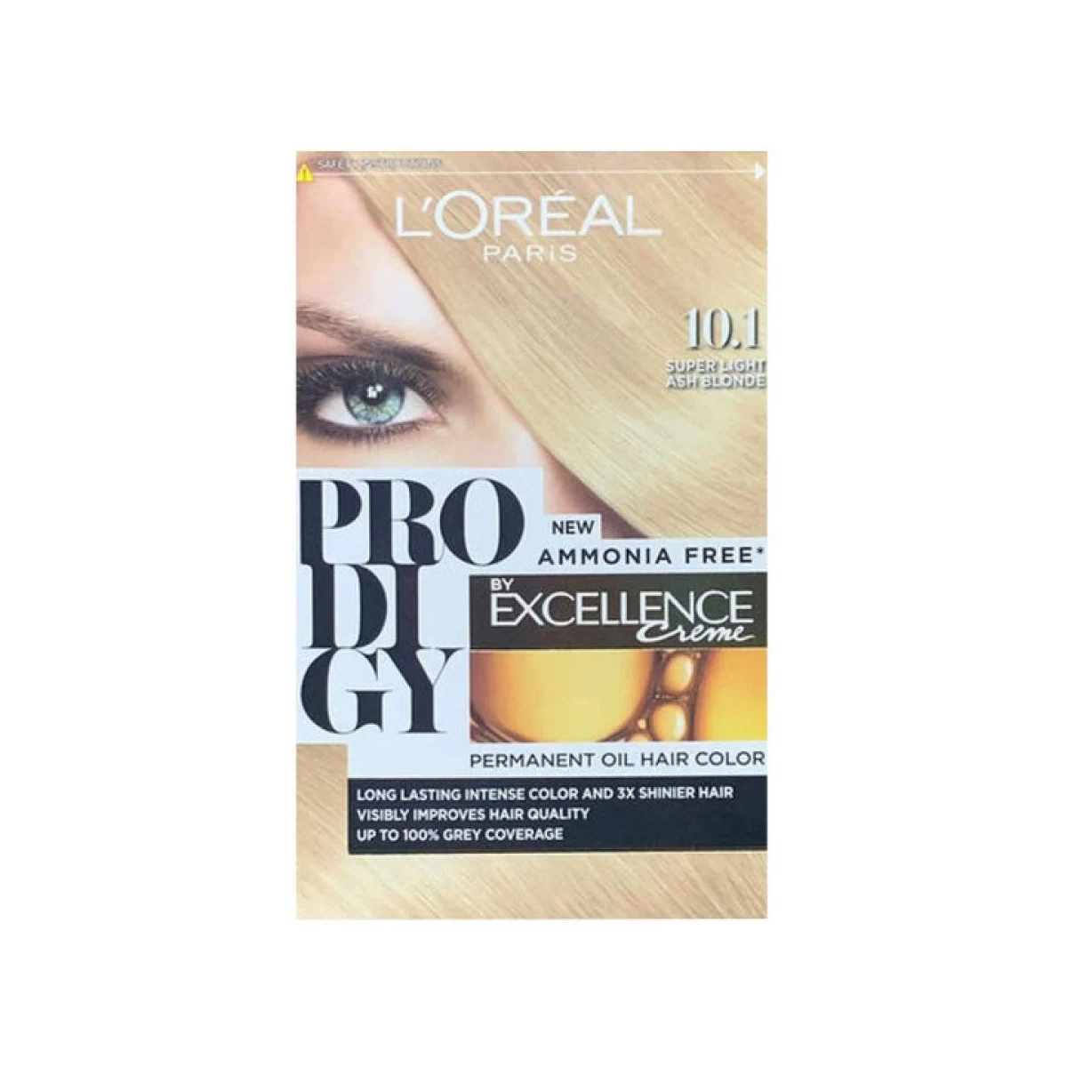 L'Oreal Prodigy hair dye, very very light ash blonde 10.1