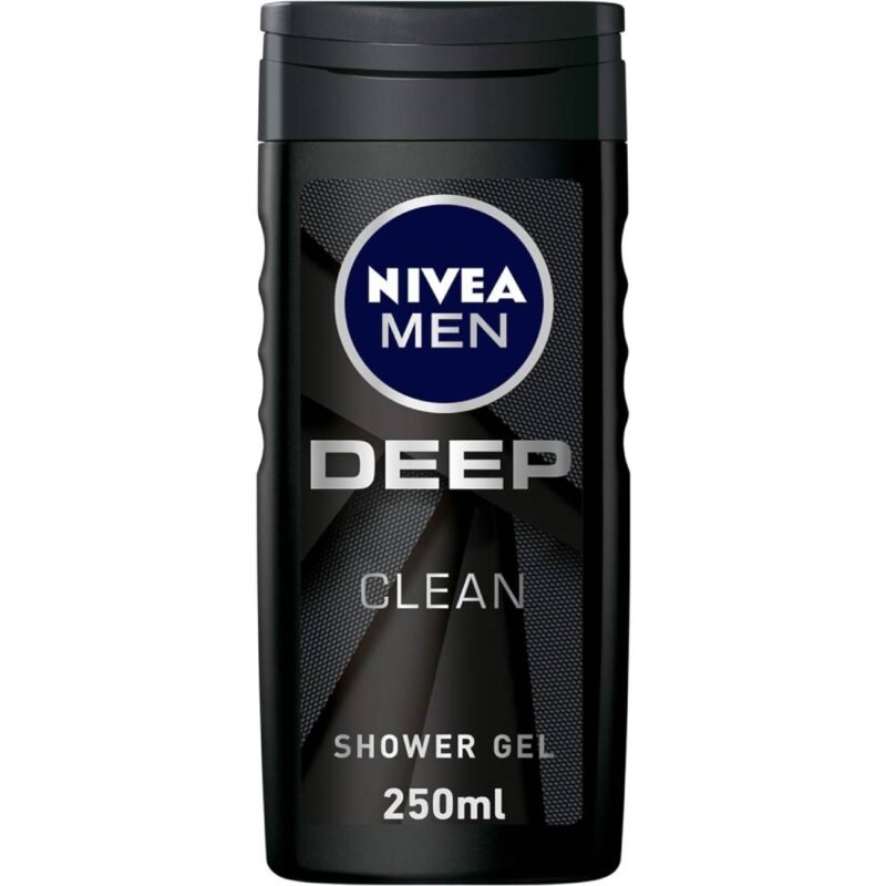 NIVEA MEN DEEP Shower Gel 3in1, Micro-Fine Clay Woody Scent, 250ml