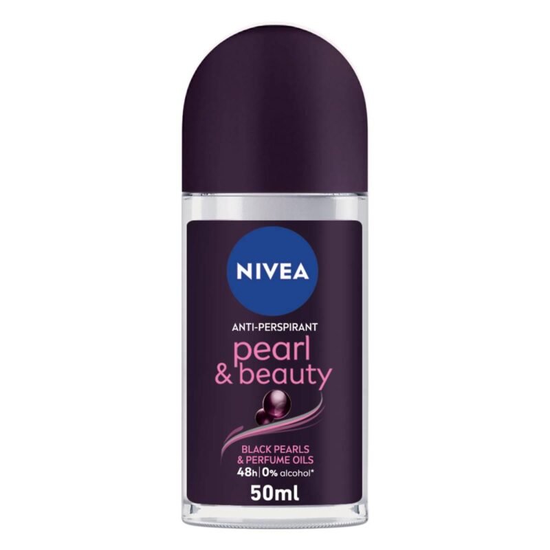 NIVEA Pearl & Beauty, Antiperspirant for Women, Black Pearl & Perfume Oils, Roll-on, 50ml