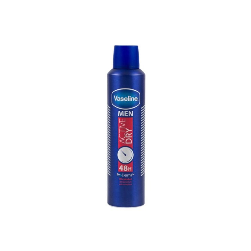Vaseline Men Active Dry Anti-perspirant Deodorant Aerosol, 250 ml