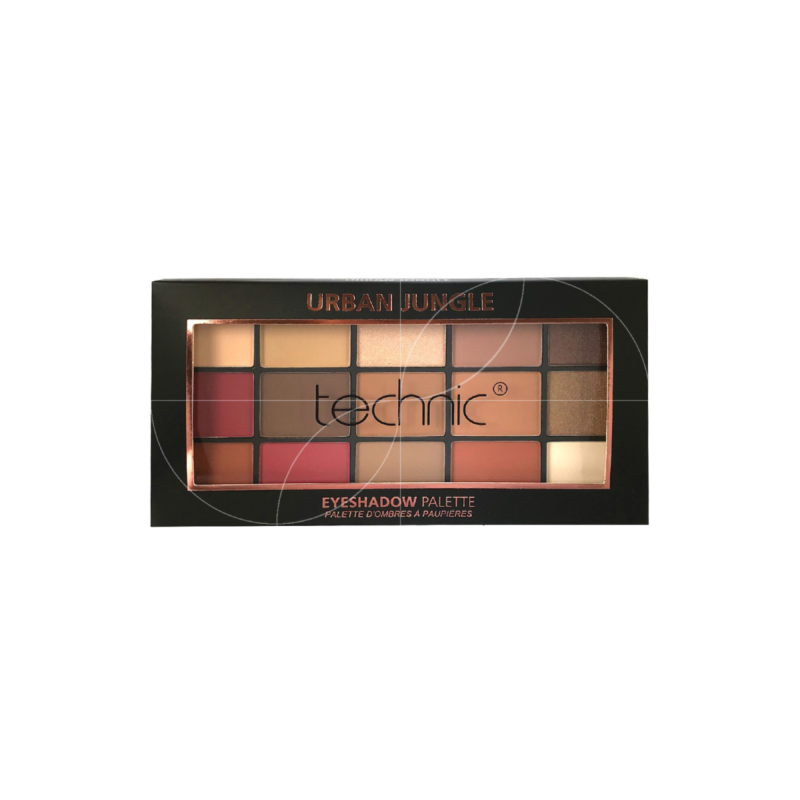 Technic Eye Shadow Palette 15 Colour Matte Shimmer Urban Jungle Nude Brown Berry