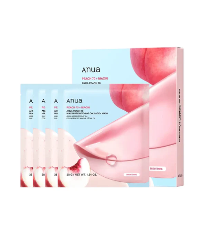 ANUA PEACH 70 NIACIN BRIGHTENING COLLAGEN MASK 38G 4p