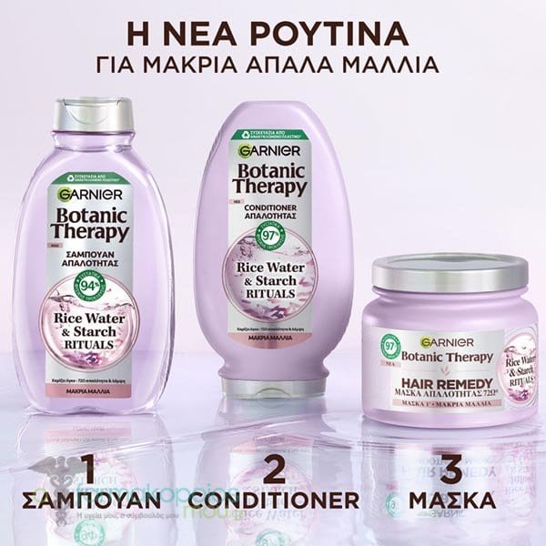 Garnier Botanic Therapy Rice Water & Starch Rituals Shampoo, 400ml - Image 3