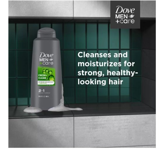 Dove Men+Care Fresh and Clean 2-in-1 Shampoo + Conditioner - Image 2