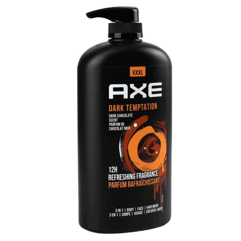 Axe Dark Temptation Body Wash for Men w/Pump Dark Chocolate Scent
