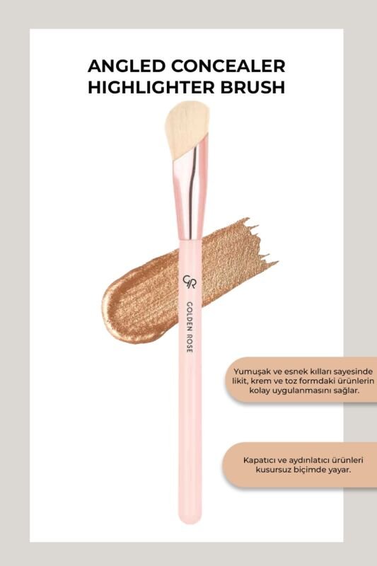 Golden Rose Angled Concealer & Highlighter Brush