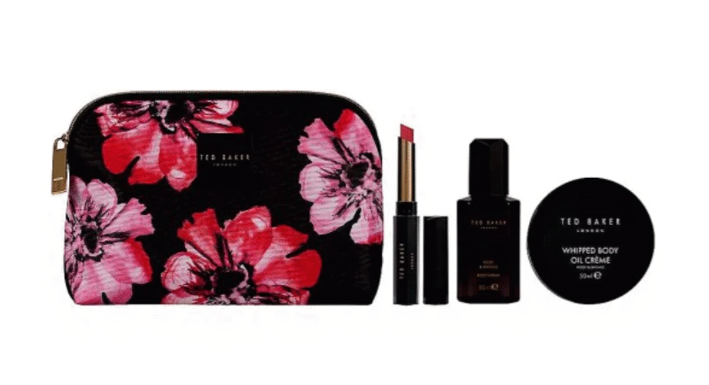Ted Baker Cosmetic Bag - 4 piece Gift Set