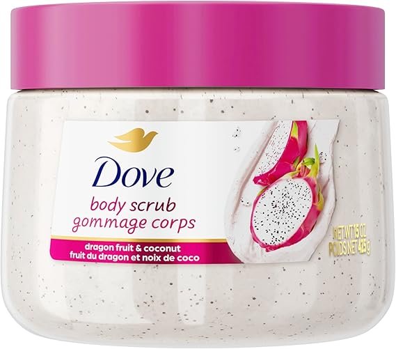 Dove Body Scrub Dragon Fruit & Coconut Cream Body Scrub Exfoliates and Deeply Nourishes for Smooth, Radiant Skin