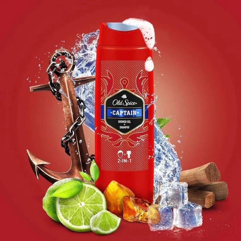 Old Spice shower gel + shampoo 400 ml. Captain 3 in 1.
