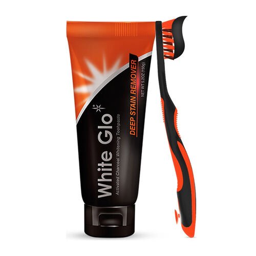 White Glo Charcoal Deep Stain Remover 100ml + 1 Toothbrush Free toothbrush (Copy) (Copy) (Copy)